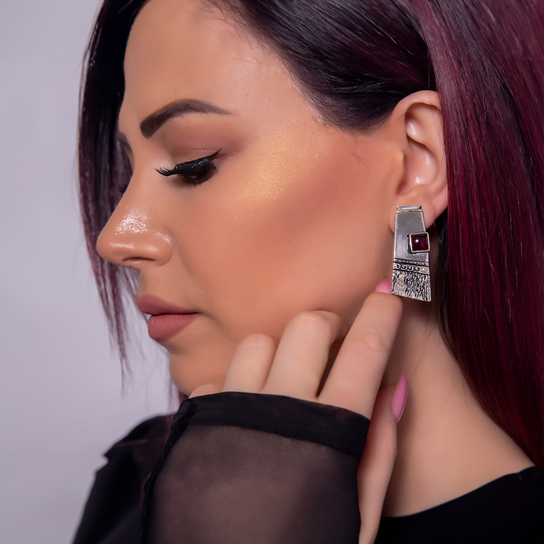 Silver Earrings - Imperial Shields