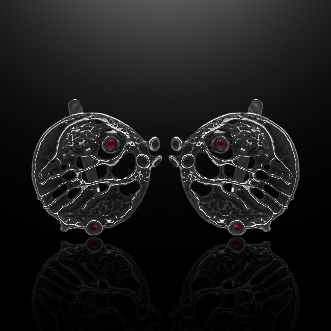 Silver Earrings - Lunar Web Earrings