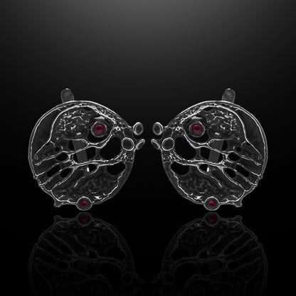 Silver Earrings - Lunar Web Earrings