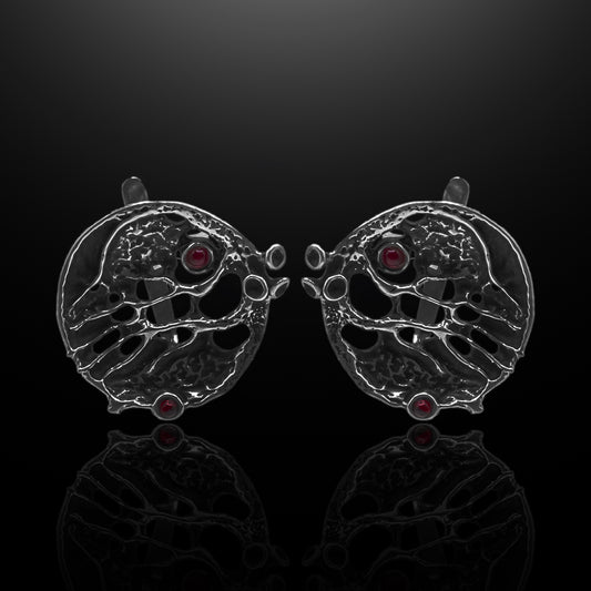 Silver Earrings - Lunar Web Earrings