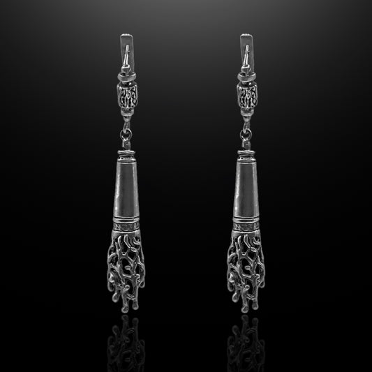Silver Earrings - Silver Flames